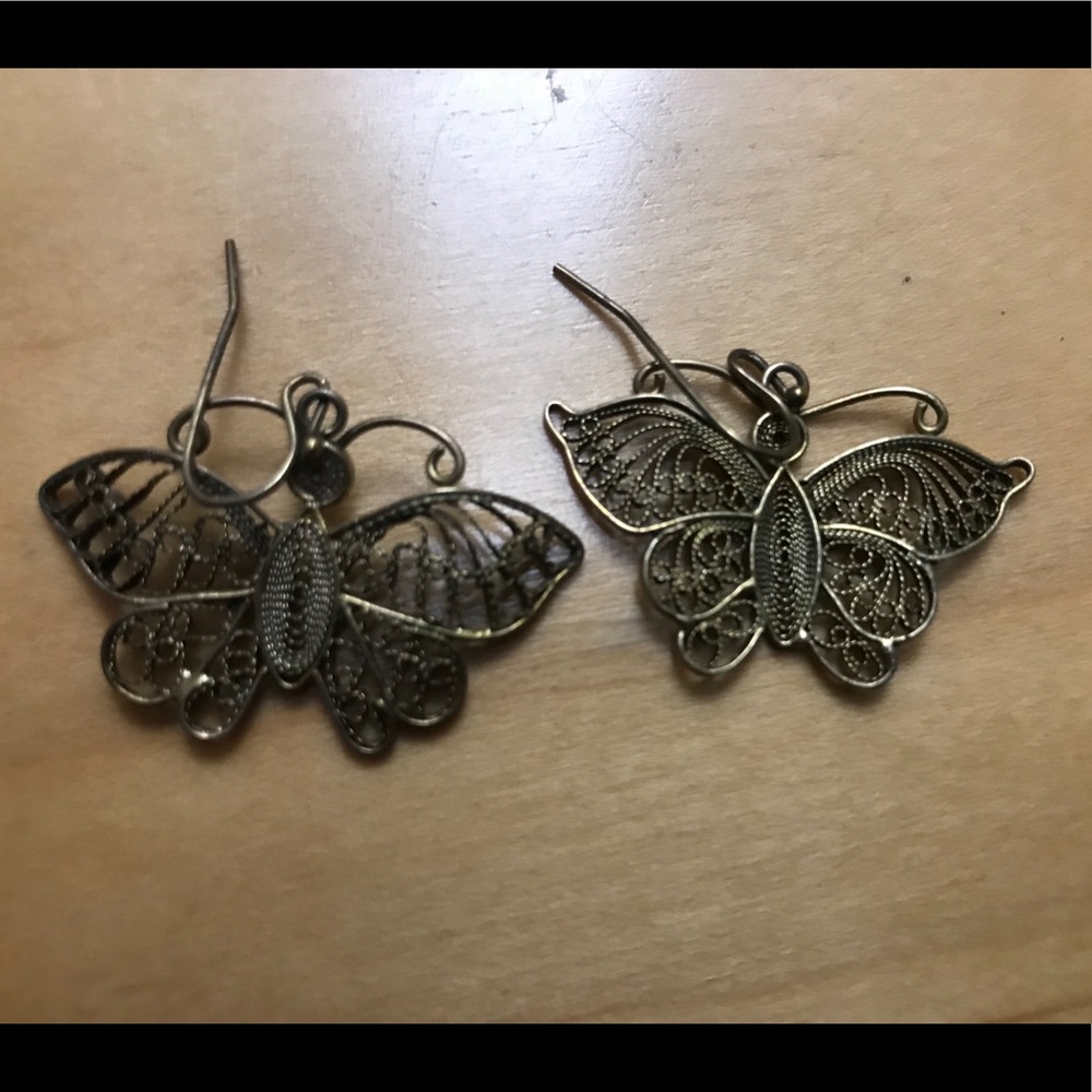 Butterfly filigree earrings from Anthropology